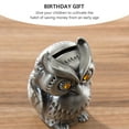 thumbnail image 2 of NUOLUX 1Pack Owl Bank Dark Brown Zinc Alloy Vintage Engraved For Saving Money And Home Decoration Owl Shape, 2 of 8