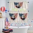 thumbnail image 4 of Independence Day Kitchen Curtains Valances 3 Piece Set, Patriotic Bald Eagle U.S. Flag Retro Linen Rod Pocket Tier Curtain and Valance Drapes for Small Window 36 Inch Length for Bedroom Cafe, 4 of 9