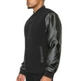 thumbnail image 2 of Victorious Men's Essential Melton Varsity Jacket Black/Black JK5073 Medium, 2 of 4