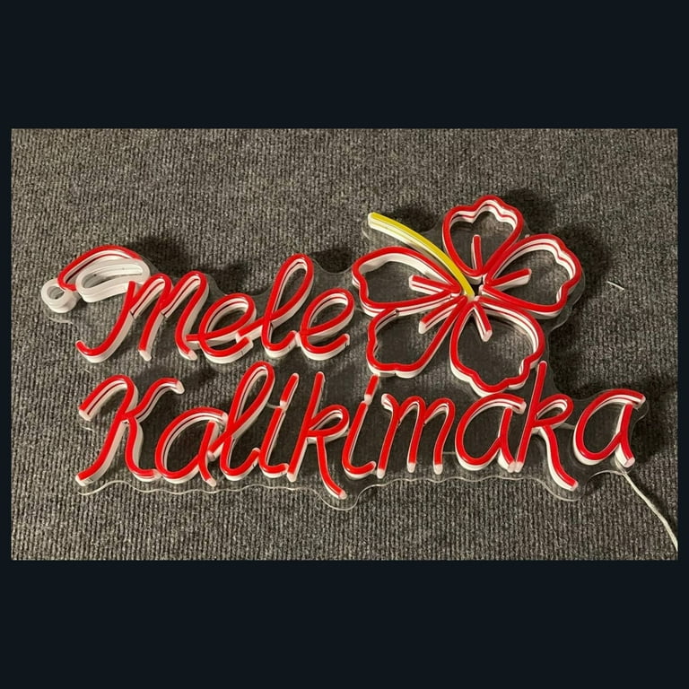 Handmadetneonsign Mele Kalikimaka Neon Sign, Christmas Hawaiian