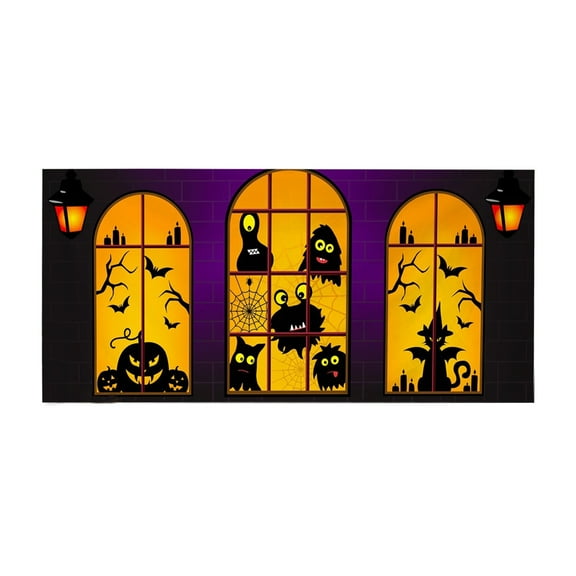 Halloween Decorations Indoor Outdoor - Halloween Garage Door Hanging Cloth - Halloween Garage Door Decorations Witch Halloween Garage Door Cover 4.92 X 2.46 Ft Bat Garage Door Banner Large