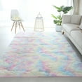 thumbnail image 4 of SHIPKEY Rainbow Area Rugs 4’x5.3’ (120x160 cm) Soft Indoor Rugs, Fluffy Shaggy Carpet for Bedrooms, Living Room, Home Décor, 4 of 10