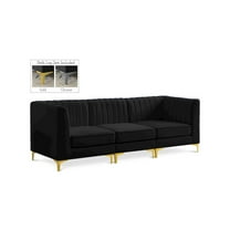 Meridian Furniture Alina Black Velvet Modular Sofa