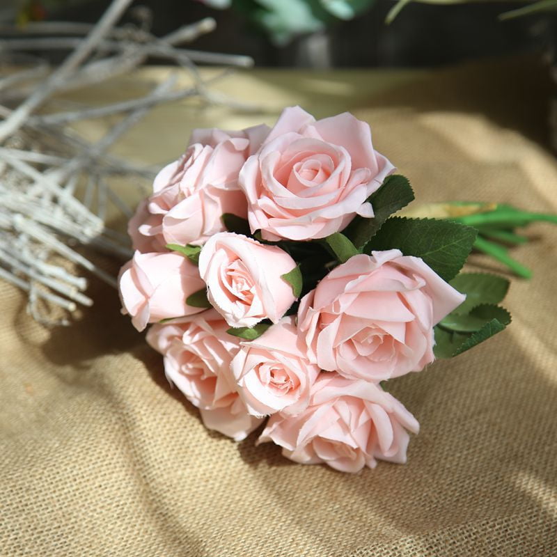 Tingor Artificial Flowers Rose Bouquet Silk Flower Bridal Bouquet Diy For Wedding Home Party Decoration Walmart Com Walmart Com