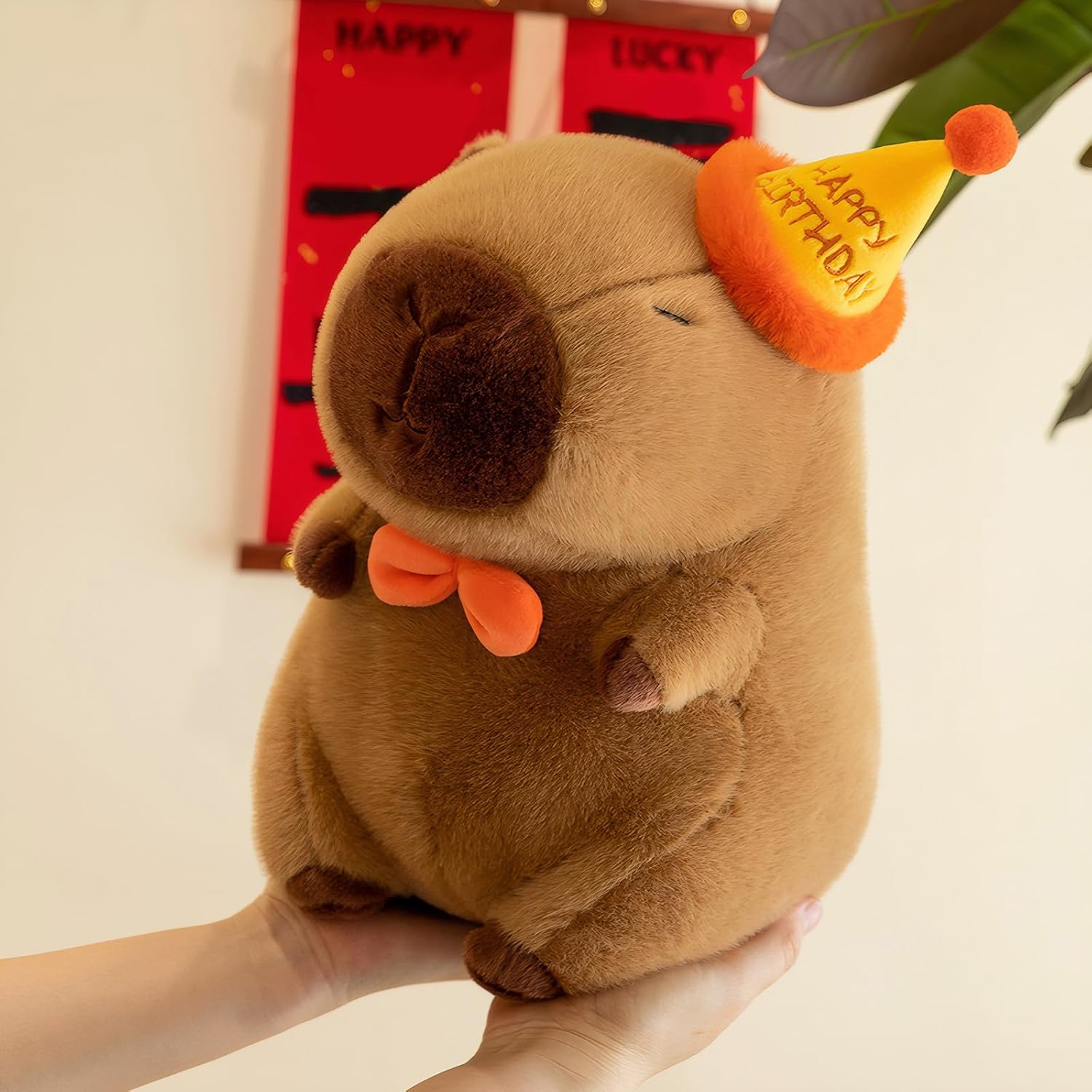 Peluche de Capibara Feliz Cumpleaños, suave y kawaii, regalo para niños, 13 pulgadas 3