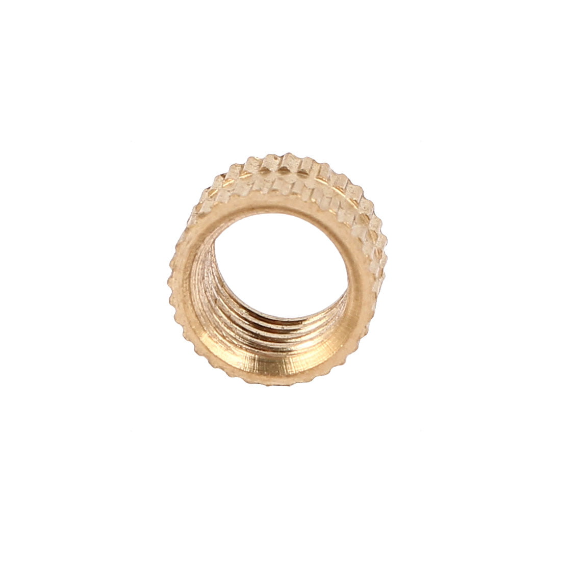 M8 x 6mm Female Thread Brass Knurled Threaded Round Insert Embedded Nuts 100PCS 