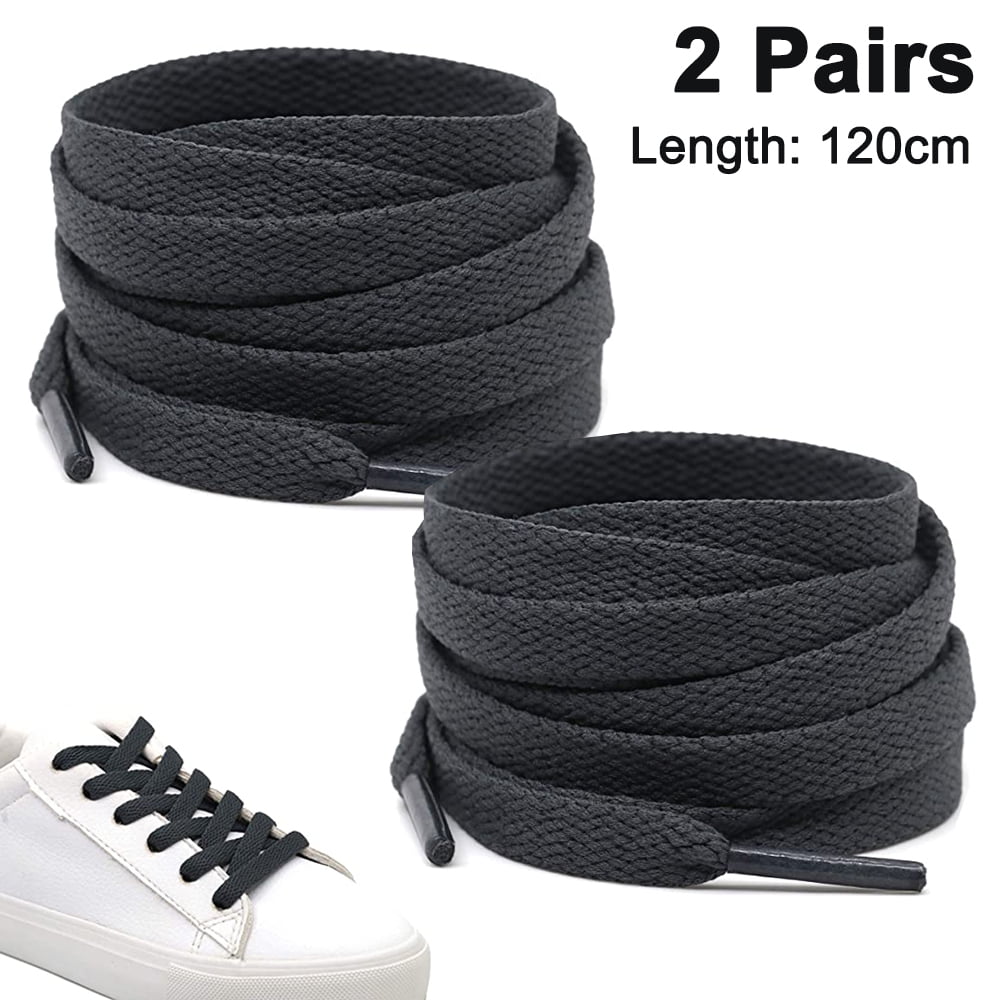 2 Pairs Oval 36",45" Athletic Sports Sneaker "Black" Shoelace Strings 