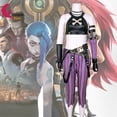 thumbnail image 2 of Disfraz de Cosplay de Jinx, disfraz de Anime LOL Jinx Arcane, uniforme de Cosplay, traje de Carnaval de Halloween, disfraz de Halloween hecho a medida, 2 of 5