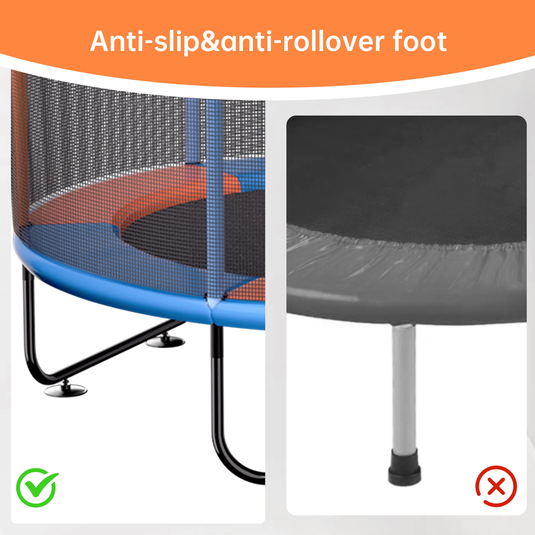 Skyhot 55" Indoor Outdoor Mini Round Trampoline for Kids, 7 in1 Kid Trampoline Indoor & Outdoor with Enclosure Net and Basketball Hoop