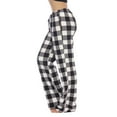 thumbnail image 2 of Difdany Christmas Pajama Pants Women Buffalo Plaid Cozy Fleece PJs Cute Lounge Pajamas Sleep Bottoms Gray S, 2 of 8