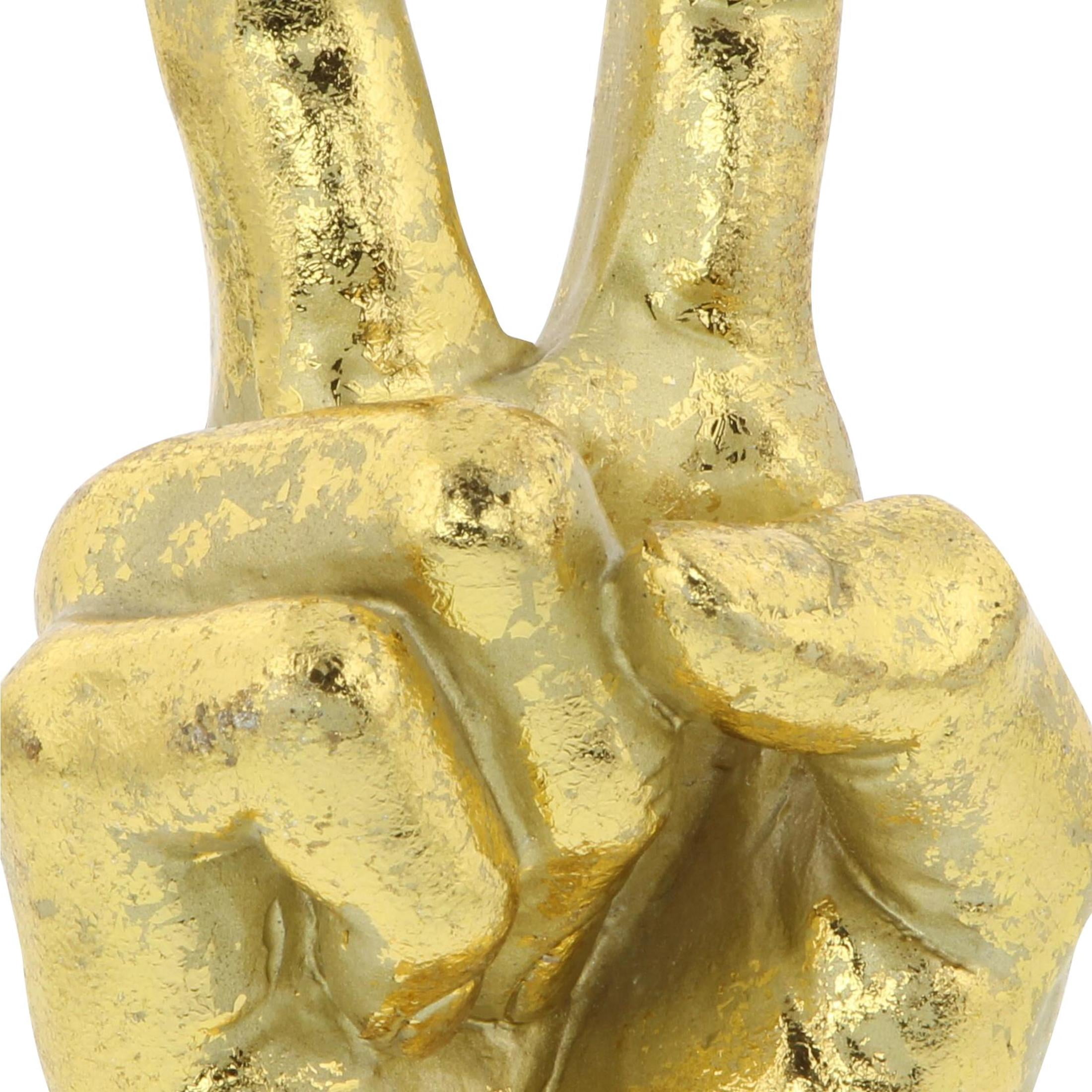 7", 7", 6"H Gold Polystone Hands Sculpture, by CosmoLiving by Cosmopolitan (3 Count)