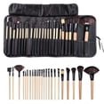 thumbnail image 4 of Nvzi Juego de 24 brochas de maquillaje para base, polvos, correctores, sombras de ojos, rubor, brochas de maquillaje moradas con bolsa de almacenamiento morada, 4 of 4