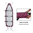 thumbnail image 4 of Kuiaobaty Ironing Board Cover Resist Scorching Iron Board Cover Extra Wide Table Top with Elastic Edge, Leopard Print Dark Pink, 4 of 5