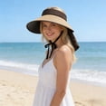 thumbnail image 6 of Wide Brim Straw Hat for Women Men with Neck Flap, Breathable Lightweight Outdoor UV Protection Cap for Beach Fishing Summer Travel, 6 of 6