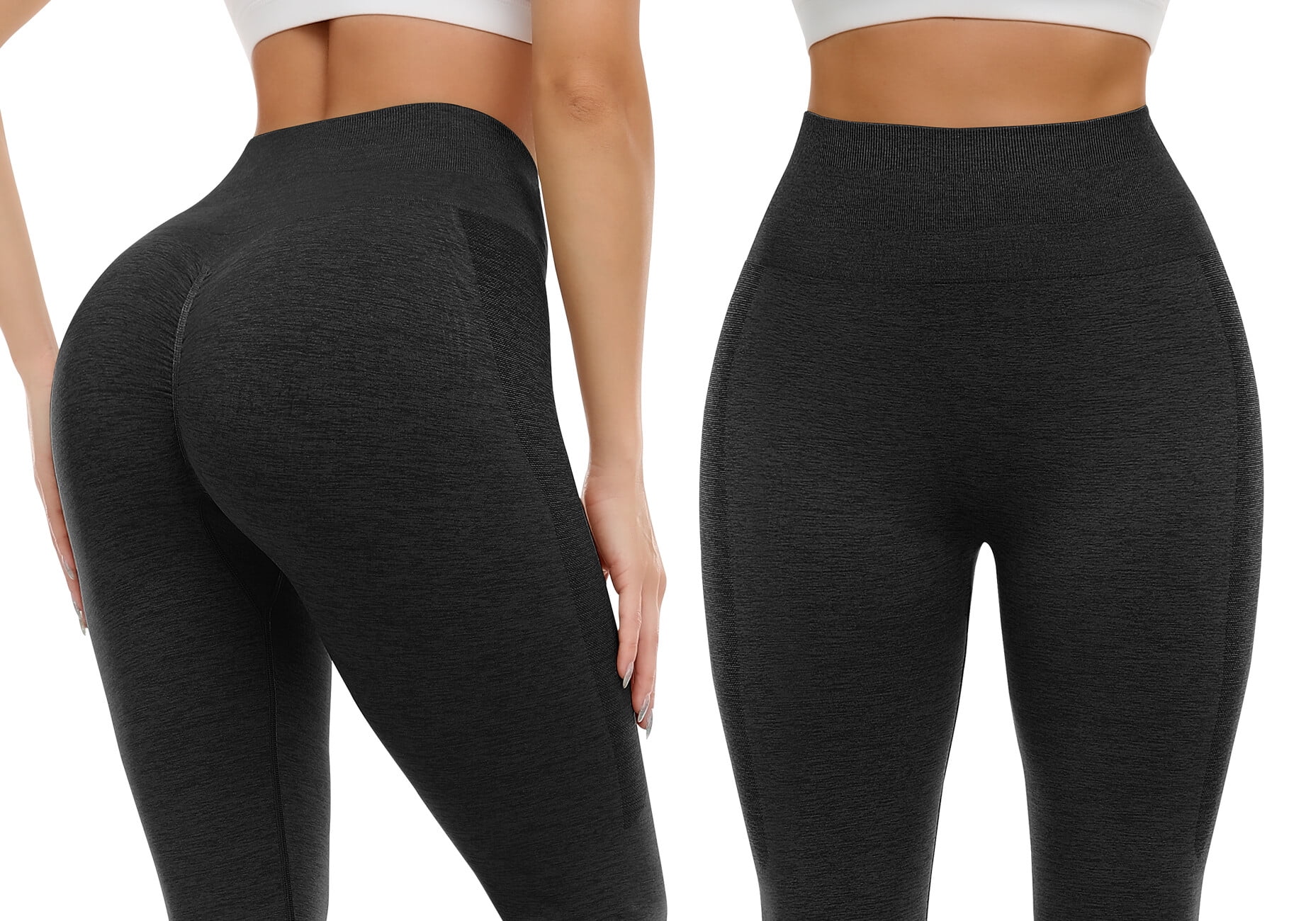 A AGROSTE Seamless Leggings for Women Booty High Waisted Workout Yoga Pants  Amplify Ruched Tights DarkGrey-XL 