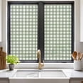 thumbnail image 2 of Sage Green Buffalo Plaid Privacy Window Film,Decorative Frosted Glass Window Film,Farmhouse Green White Checkered Reusable Peel and Stick Static Cling for Home Bathroom Office Glass Door 17.7"x39.3", 2 of 8