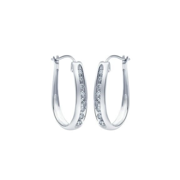 Arista 1/4 Carat T.W Lab Grown Diamond Women's Hoop Earring in Sterling Silver (I, SI)