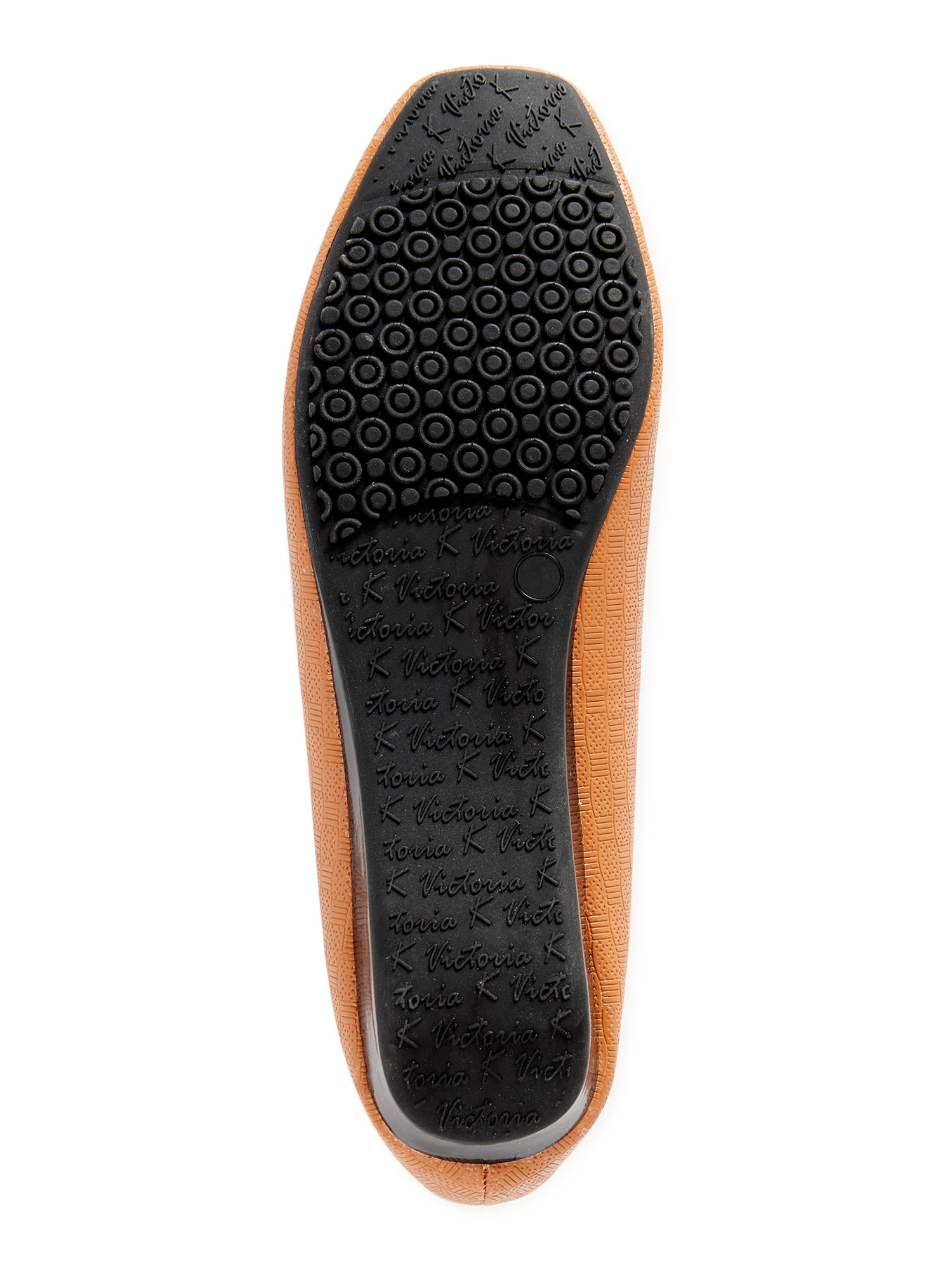 Victoria K Square Gold Black Medallion Wedge Flats (Women)