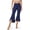 Royal Blue, variant on G4Free Stretch Capri Dress Yoga Pants for Women with Pockets Ruffle Bell Bottom Leggings