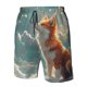 thumbnail image 4 of Fotbe Starry Sky Cloud Fox Trajes de Baño Estampados para Hombre, Shorts de Verano de Secado Rápido, Ropa de Playa, Bañadores-X-Large, 4 of 6