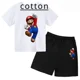 thumbnail image 4 of Conjunto de dos piezas de camiseta y pantalones cortos de algodón de Super Sonic Bros, conjuntos de ropa para niños, bebés, niños y niñas, camisetas, pantalones, traje, 4 of 5