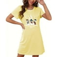thumbnail image 1 of Camisón corto de talla grande para mujer, camisón de manga corta con estampado de pecho a la moda, camisón para mujer, 1 of 5