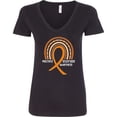 thumbnail image 3 of Inktastic Multiple Sclerosis Awareness Orange Ribbon Rainbow Women's V-Neck T-Shirt, 3 of 5