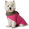 Blanket Coat with Leopard Scarf, Pink