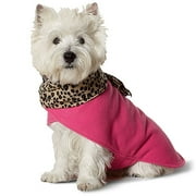 Blanket Coat with Leopard Scarf, Pink