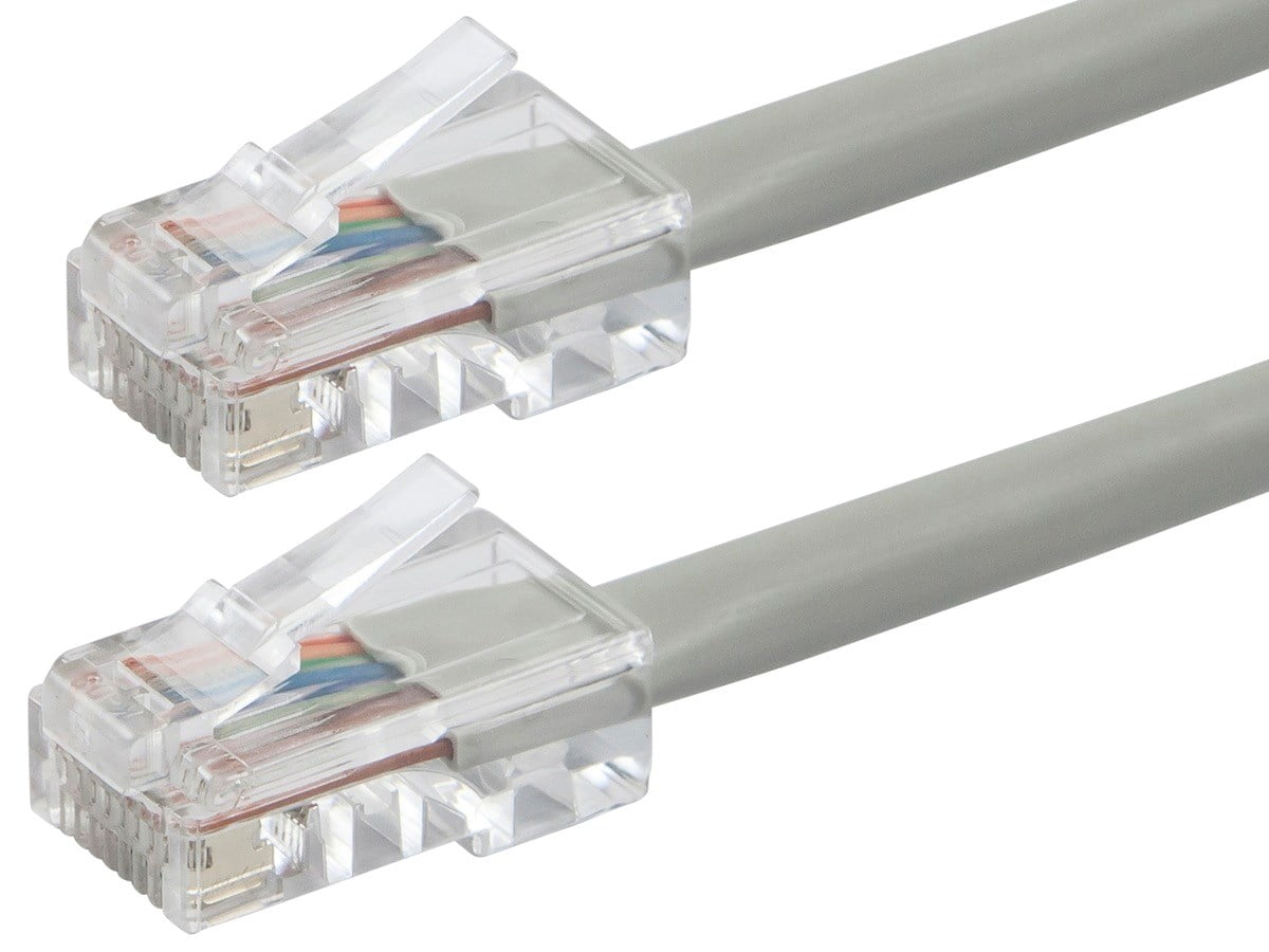 Network Internet Cord Gray RJ45 24AWG 75ft 550Mhz Pure Bare Copper Wire UTP Monoprice Flexboot Cat6 Ethernet Patch Cable Stranded 