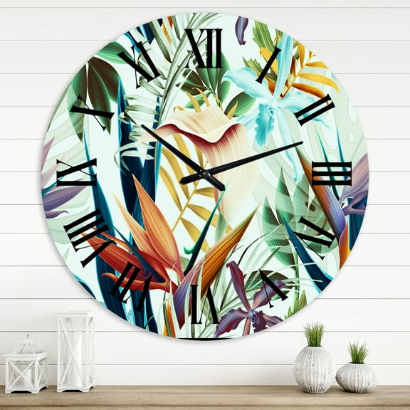 Designart 1 in Quartz Tropical Wall Clock