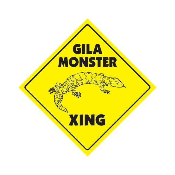 Gila Monster Crossing Sign Zone Xing | Indoor/Outdoor | 14" Tall lizard desert supplies