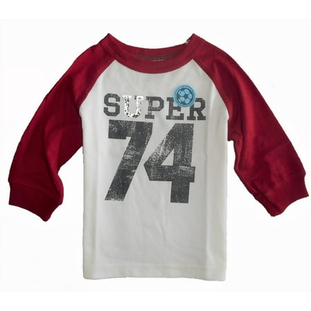 CARTER'S BOYS TOP TEE SHIRT GRAPHIC - SUPER 74 SZ 12 MONTHS LONG SLEEVE