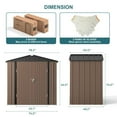 thumbnail image 4 of 6' x 4' Outdoor Storage Shed on Sale, Aiho Shed & Outdoor Storage Clearance, Metal Storage Shed for Outside, Backyard, Garden & Patio - Light Brown, 4 of 10