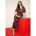thumbnail image 4 of Roaman's Women's Plus Size Stretch Satin Faux Wrap Dress, 4 of 4