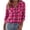 Hot Pink, variant on Women Tartan Plaid Flannel Shirt, Button Up Long Sleeve Buffalo Check Loose Fit Vintage Style Casual Outerwear Suitable for Layering in Fall Winter Streetwear Multicolor L