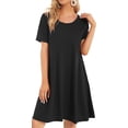 thumbnail image 2 of Womens Summer Dresses Beach Casual Tshirt Plus Size Floral Short Sleeve Loose Flowy Sundresses, 2 of 6