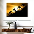 thumbnail image 3 of Elephant Stock Climbing Teamwork Wall Art - Horizontal Canvas Wall Art - Living Room Wall Decor - Sports Canvas - Black And Orange Decor - 39" x 26", 3 of 8