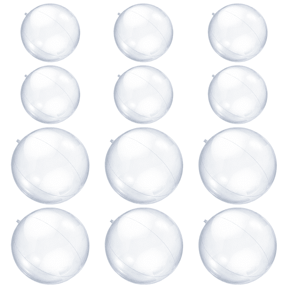 12 Pcs Inflatable Clear Beach Balls Set, 6 of 12-Inch and 6 of 24-Inch, PVC Bulk Beach Ball, Swimming Pool Bubble Ball, Summer Party Favors, Beaches & Poolside Fun