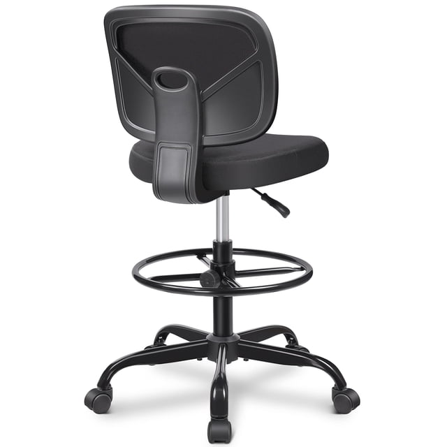 Silla de dibujo Primy sin brazos, ajustable, de malla negra