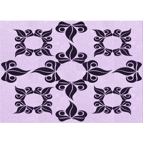 Ahgly Company Machine Washable Indoor Rectangle Transitional Rebecca Purple Area Rugs, 5' x 7'