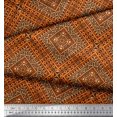 thumbnail image 3 of Soimoi Modal Satin Fabric Check Kilim Print Fabric by The Yard 42 Inch Wide, 3 of 3