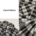 thumbnail image 5 of COUVER Men’s Fleece Pajama Set with Button-Down Top and Drawstring Pants Plaid Charcoal White Size S, 5 of 6