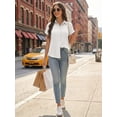 thumbnail image 6 of MOYIKO Short Sleeve Summer Tops for Women Casual Button Down Shirts Solid Business Work Blouses, 6 of 7