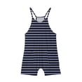 thumbnail image 6 of Cethrio Girls Striped Jumpsuit, Casual Cotton Sleeveless Pocket Summer Pants Navy Size 11 T, 6 of 6