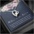 thumbnail image 3 of Mother Of The Groom Open Heart Necklace, Gift From Groom Son To Mom, Wedding Party Gift, Necklace Gift For Mom, Necklaces with Meaningful Messages Card Inside, 3 of 6