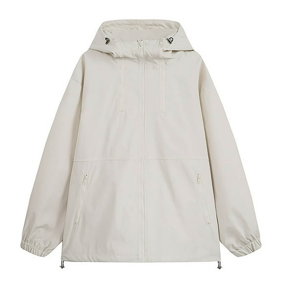 M-5X Mens Big & Tall Rain Jackets Plus Size Zip Up Raincoats with Zipper Pockets and Hooded Casual Solid Long Sleeve Hiking Running Outerwear Jacket