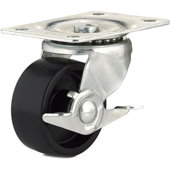 Richelieu F25233 Roulettes Pivotantes et de Frein en Polypropylène 2.5 Po, Noir