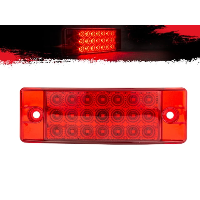 Plafón Lateral 21 Leds Estrobo Rojo Rectangular TUNELIGHT-RENOVATIO 30871751 12-24 Volts LED Rojo