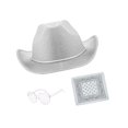 thumbnail image 4 of Sombrero de vaquero,Sombrero vaquero occidental de ala ancha para hombres,adolescentes y adultos,Sombrero de para mujer,niña,fiesta,carnaval,al aire libre,Accesorios para Plata, 4 of 10